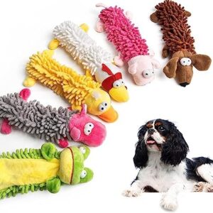 Pet Soft Dog Toy, Squeaky Toy for Dogs, 6 Pieces No-Stuffing Dog Toys, Tug of War Squeaky Dog Toy with Crinkle Paper for Breeds, Puppies, Small, Medium Dogs (Pack of 6)