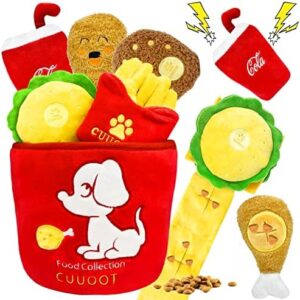 CUUOOT Dog Toy Small Dogs Crinkly Squeaky Dog Toy Interactive Plush Dog Toy Puzzle and Enhancement Dog Toy for Small, Medium and Large Dogs - Bucket Meal Toy
