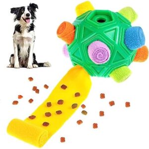 Lyneun Snuffle Ball for Dogs, Soft Interactive Dog Toys, Rubber Enrichment Toys for Dogs, Dog Snuffle Toy, Smell Training Dog Puzzle Toy, Bite Resistant Dog Stimulation Toy for Pet (Green)