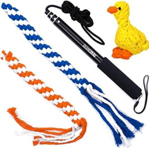 QUINKLEY® Professional Dog Stimulation Rod with Duck [Extremely Light and Stable] Professional Dog Fishing with 2 Baits for Playing Fun, High-Quality Intelligence Toy, Fetch Toy for Large and Small