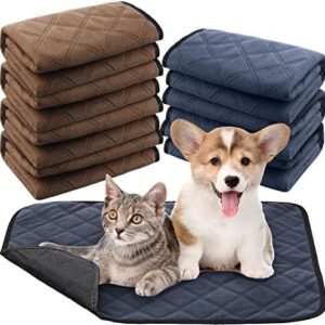 8 Pcs Washable Pee Pads for Dogs Reusable Pet Whelping Pads Puppy Training Waterproof Floor Mats Fast Absorption Non Slip Food Bowl Mats for Travel Training Pad Indoor Outdoor (18 x 24 Inch)