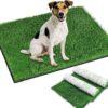 Artificial Grass Dog Toilet Pack of 2, 45 x 71 cm Dog Toilet for Small Dogs, Reusable, Grass Replacement Puppy Toilet with Lick Hole, Washable Dog Toilet Training Mat, Ideal for Home, Balcony, Lawn