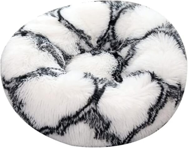 Astorpet Dog and Cat Bed Doughnut Mix Bed Large Medium and Small Pets Comfortable and Comfortable Washable (Black and White, S)