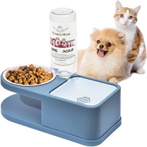 BPS 2-in-1 Automatic Feeding Bowl and Drinker for Cats and Dogs Pets Water Dispenser Automatic Animal Fountain (Blue) BPS-5572AZ