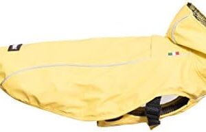 CHIARA Scotty Dog Raincoat 100 Percent Waterproof, Harness Integrated Sports Rain Jacket, Yellow