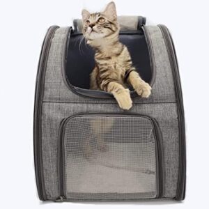 Dog Backpack Pet Backpacks for Dogs Cats 7 kg with Front Opening, Transparent Portable Dog Backpack Cat Backpack Outdoor Travel Train Car Plane Foldable Carry Bag Pet Carrier Bag