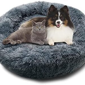 Dog Bed Cat Bed Fluffy Round Dog Sofa Washable Removable for Large, Medium & Small Dogs, Cats and Other Pets (80 x 80 x 20 cm)