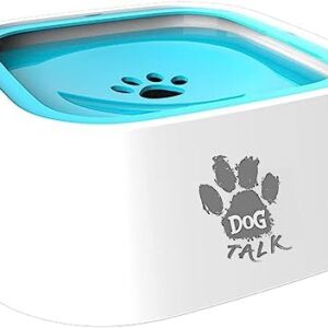 Dog Talk Water Bowl for Dogs Leak-Proof Splashproof Floating Dog Cat Slow Drink Vechile Splashproof Perfect for Travel and Home Blue