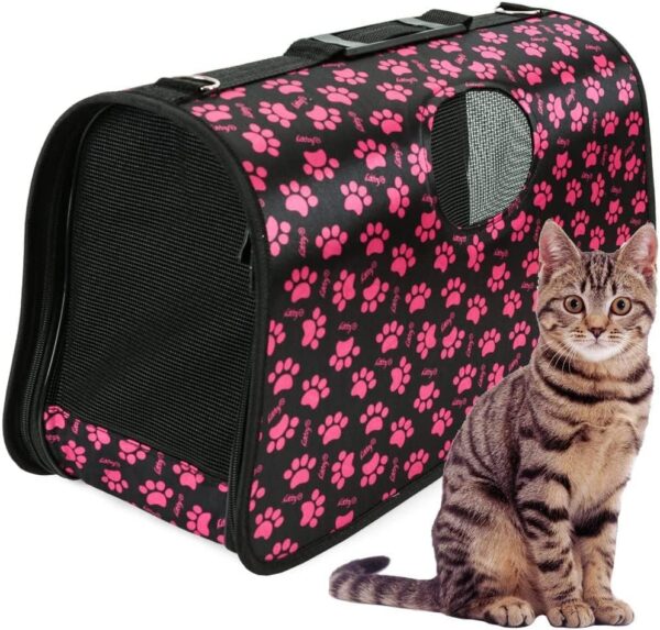 Ducomi Milo Cat and Dog Carrier Bag - Dog and Cat Carrier Bag, Soft for Pets, Comfortable Transport Shoulder Strap, Foldable Bag for Flight and Car Travel (Paw, XL)