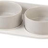 Elevated Dog Food Water Bowl - Raised Dog Bowls with Stand Non Skid - Double Dog Feeding Bowl Set with Splash Proof Guard - Ceramic Pet Dish for Small to Medium Dogs and Large Cats - 28.74 oz - 850 ml