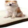 Ellie-Bo Memory Foam Orthopedic Dog Bed with Faux Suede and Sheepskin Topping for Dog Cage/ Crate Medium 30-inch Brown