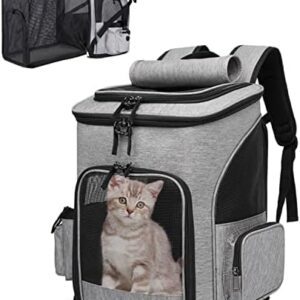 Expandable Dog Backpack Cat Backpack up to 5 kg, Foldable Pet Backpack for Large Cats and Dogs, Breathable Cat Bag Dog Bag, Expandable Backpacks for Small Medium Animals