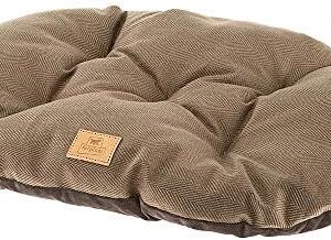 Ferplast Cat and Dog Cushion Stuart 55/4, Double-Sided, Tweed and Soft Velvet, Washable, Brown, S