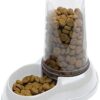 Ferplast Food or Water Dispenser for Dogs and Cats AZIMUT 1500 Pet Dispenser 1, 5 Litres Dry Food Feeder Water, Sturdy Plastic, Transparent, Non-Slip Bottom, 16,5 x 25 x h 24,5 cm White