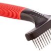 Ferplast Rake Comb for Dogs GRO 5874, Double Row of Rounded Rotating Teeth, Ideal for Medium and Long haired Animals, 11 x 3 x h 15,5 cm