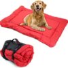 Foldable Dog Mat, Dog Bed, Portable Mattress, Waterproof for Small Medium Large Pets, Multifunctional Travel Blanket for Outdoor Travel, Camping, Car, Dog Crate, Sofa, Floor, 90 x 60 cm (Red)