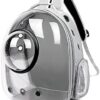 Galatée Cat Backpack Carrier, Pet Backpack Bubble Backpack, Waterproof, Clear Pet Capsule Bag Outdoor, Space Capsule Pet Backpack Ventilation (Grey, Transparent Cover)