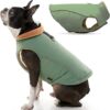 Gooby Cold Weather Fleece Lined Sports Dog Vest Reflective Lining, Large, Green
