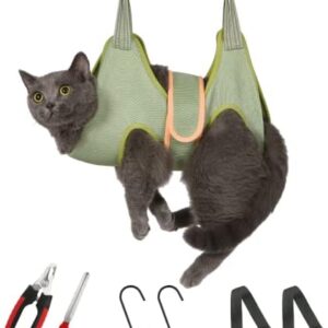 Guzekier Pet Hammock for Dogs and Cats, for Grooming, Dogs and Cats Nail Cutting, Pet Supplies Set, Pet Care with Nail Scissors/Trimmer, Pet Comb, Nail File