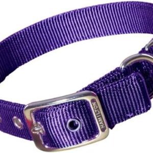 Hamilton Thick Nylon Deluxe Dog Collar, 1-Inch by 24-Inch Double, Purple