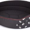 Hobbydog R1 PIACZW1 Dog Bed of Foam R1 42 x 30 cm Black with Paws, XS, Black, 500 g