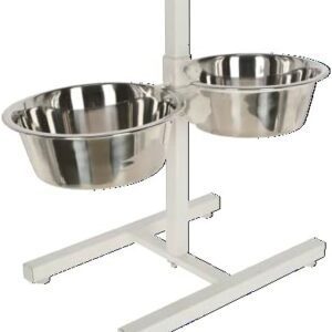 Kerbl Dog Feeding Bowl Height-Adjustable Stainless Steel Bowls White 2800 ml
