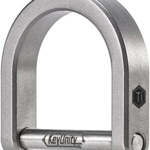 KeyUnity KA17 Titanium D Ring Key Shackle, U Shape Key Ring Horseshoe Clasp for Car Fob, DIY Leather Key Organizer Keychain