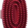 Le Salon Essentials Rubber Curry Grooming Brush with Loop Handle, Red