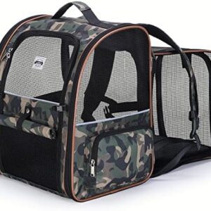Lekespring Expandable Cat Backpack for Cats and Small Dogs up to 8 kg, Camouflage
