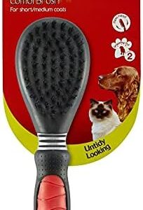 Mikki Dog, Cat Combi Brush Removes Knots, Tangles -2 sided -Nylon and Ball Pin for Small to Medium Pet