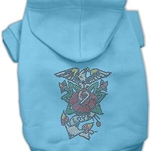 Mirage Pet Products Eagle Rose Nail Head Hoodies, Extra Small 8-inch, Baby Blue