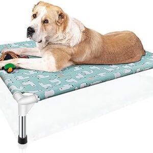 Modorki Dog Bed, Outdoor Pet Bed, Raised Dog Bed, Outdoor Dog Bed, High for Garden, Indoor, Outdoor, Camping (M 83 x 64 x 13 cm)
