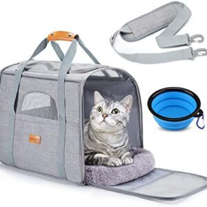 Morpilot Transport Box for Cats and Cats, Foldable Cat Transport Bag, Dog Carry Bag, Transport Bag with Adjustable Shoulder Strap, Cat Box for Cats, Small Dogs, Puppies
