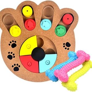 NA Dog Puzzle Feeder Toy Bootoow 1 Piece Dog Learning Toy Strategy Game Learning Toy Food Dispenser IQ Treat Training Toy Paw Shape 3 Pieces Chew Toy for Dogs Bone Shaped
