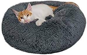 OCSOSO Dog Bed Washable Plush Round Pet Bed Snooze Sleeping Cozy Kitty Teddy Kennel Soft Comfortable Donut Cuddler for Cat and Small Dogs
