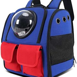PETCUTE Cat Backpack Space Capsule, Oxford Cloth Dog Backpack for Small Cats, Breathable Pet Backpack with Removable Mat, Foldable Dog Bag, Transport Bag for Cats, Small Dogs
