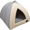 PETCUTE Cat Bed Cat Cave for Large Cats, Washable Cat Basket Pet Bed for Cats and Dogs, Super Soft Dog Bed with Washable Cushion, Cat House with Non-Slip Backing, Handle