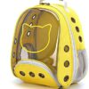 PETCUTE Dog Backpack, Cat Backpack, Ventilated Transparent Dog Backpack, Pet Backpack with Removable Mat for Travel, Airline Approved Space Capsule Backpack, Yellow