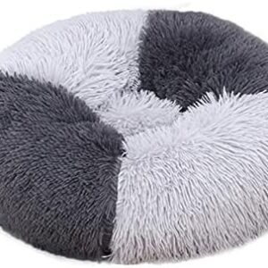 PETCUTE Dog Bed Round Cat Bed, Dog Cushion, Fluffy Cat Cushion, Soft Cat Basket, Washable Plush Dog Bed for Small and Medium Dogs Cats, Non-Slip Base, Pet Bed