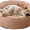 PETCUTE Doughnut Pet Bed for Dogs and Cats, Dog Bed for Large Dogs, Washable Orthopaedic Dog Bed, Small Dogs, Removable Cushion, Non-Slip, Super Soft and Fluffy Dog Cushion