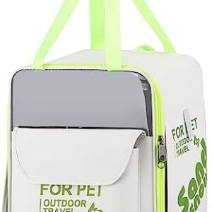 PETCUTE Pet Backpacks for Cats and Dogs, Foldable Portable Cat Carrier Backpack with Breathable Mesh, Dog Backpack with Internal Safety Strap and Removable Mat, for Travel, Hiking