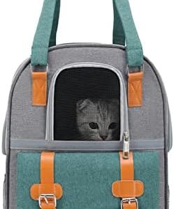 PETCUTE Pet Dog Backpacks, Dog Backpack with Removable Mat, Inner Safety Belt, Breathable Cat Backpack, Transport Backpack for Pets, Large Cats, Small Dogs, for Travel