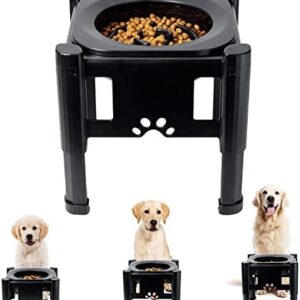 Pawque Slow Feeder Dog Bowls Elevated Dog Food Bowls, Adjustable Raised Slow Eating Dog Bowl with 3 Heights (6.1", 7.7", 9.3") for Medium and Small Sized Dog Cat, Mess Proof & Non-Slip Dish Feeder