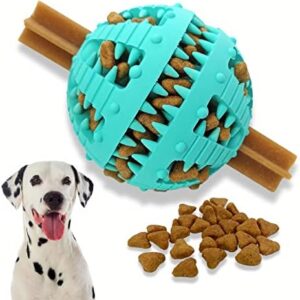 PawsOnlyUK Dog Treat Dispenser | Dog Puzzle Toy | Dog Toys for Boredom | Interactive Enrichment Treat Ball Teething (8 CM - BLUE)
