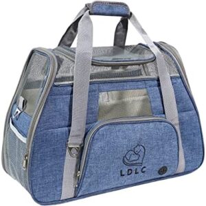 Pet Carrier Bag Top Opening ,Foldable Cat Carrier Bag With Removable Fleece Mat And Breathable Mesh For Dogs And Cats ,Large Capacity，With Shoulder Strap (denim blue)