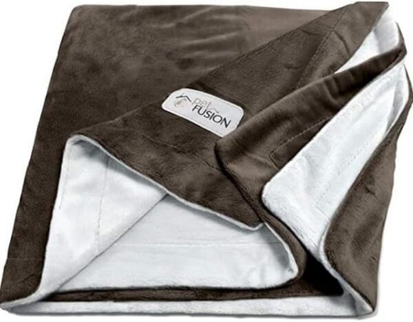 PetFusion Premium Dog Blanket, Cat Blanket | Ultra Soft Pet Blanket Available in Plush or Quilted, 2 Colors (Grey, Brown) | Perfect Blanket for Small Dogs & Large Dogs. 12 Month Warranty