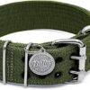 Pitbull Collar, Dog Collar Large Dogs, Heavy Duty Nylon, Stainless Steel Hardware (Large, Army Green)