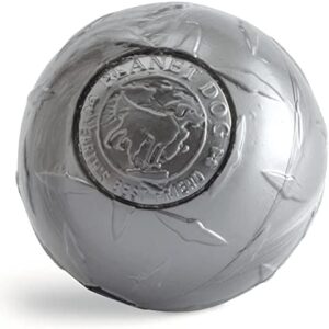 Planet Dog Orbee Tuff Diamond Plate Dog Ball, Nearly Indestructible Dog Chew Toy, Made in The USA, 4-inch, Silver