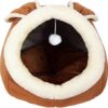 PowerKing Dog Bed, Soft Donut Pet Cuddler and Sleeping Cushion For Kitty Cat and Small Puppy Dog- Non-Slip Cat Nesting Cave Bed Washable (Brown)