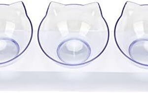 Pssopp 3 Raised Feeding Bowls for Cats Transparent Removable Raised Feeding Bowls Water Raised Feeding Bowls for Cats and Small Dogs
